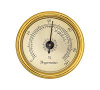 Escala de humedad de latón - Higrómetro de alta precisión, indicador de humedad analógico, medidor compacto de 45 mm, unidad de monitoreo de puros, accesorios de control atmosférico