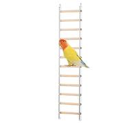 Escala de loro, escalera de periquito: paso perca para jaula, juguete de escalera para entrenamiento, con gancho giratorio de 360 °, para tortolitos, loro, periquitos y