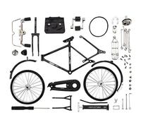 Escala de modelo de bicicletas de bricolaje, 51 piezas 1:10 Simulación Modelo de mini bicicletas de aleación retro, Mini bicicleta de arte de hierro con inflador y maletín Adorno de mesa Navidad