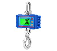 Escala digital de grúa de 1000 kg con pantalla LCD retroiluminada, báscula de pesaje de gancho electrónico portátil para agricultura de construcción industrial, cuerpo de aleación de aluminio (azul)