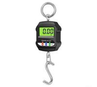 Escala electrónica de grúa de 300 kg con pantalla LCD, báscula de gancho colgante portátil para uso industrial, unidades KG/Lb/N, carcasa de aleación de aluminio (negro)