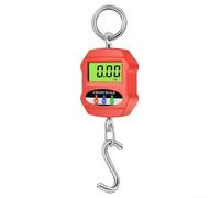 Escala electrónica de grúa de 300 kg con pantalla LCD, báscula de gancho colgante portátil para uso industrial, unidades KG/Lb/N, carcasa de aleación de aluminio (rojo)