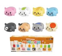 Escala Musical Educational Music Scale Toy 8 Piezas Piano Set Interactive Light Effects Silicone Play Cats Piano Toy Musical Set para Gatitos