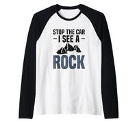 Escalada Parar el Coche VIO a un geólogo Escalador de Rocas Camiseta Manga Raglan
