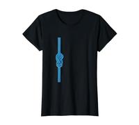 Escalada Vela Figura Ocho Nudos Montañismo Cuerda Azul Camiseta gráfica económica, Mujer, Negro, L