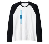 Escalada Vela Figura Ocho Nudos Montañismo Cuerda Azul Camiseta Manga Raglan