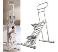Escalador de escaleras para ejercicio de gimnasio en casa, máquina de entrenamiento de cuerpo completo con manillar y pedales ajustables, diseño plegable compacto para fitness cardiovascular