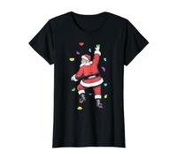 Escalador de Rocas para Interiores Escalador de Pared Santa Claus Escaladores Divertidos Camiseta gráfica económica, Mujer, Negro, XS