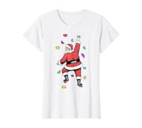 Escalador de Rocas para Interiores Escalador de Pared Santa Claus Escaladores Divertidos Camiseta gráfica económica, Mujer, Blanco, XS