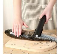 Escalador eléctrico de pescado, removedor de escamas de pescado inalámbrico recargable por USB con hoja de acero inoxidable 304, cepillo limpiador eficiente de piel de pescado para el hogar (negro)