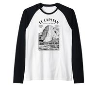 Escalador Escalador El Capitan Yosemite Ubicación Camiseta Manga Raglan