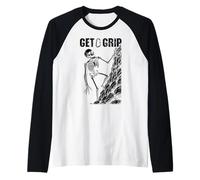 Escalador Escalador Esqueleto Get A Grip Escaladores Halloween Camiseta Manga Raglan