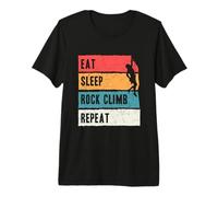 Escalador Regalo Come Duerme Escalada de Roca Repite la Camiseta Premium