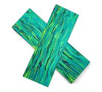 Escalas Losas Cuchillos Juego de 2 piezas en white con mango de cuchillo DIY, Material de resina verde amarillo, para incrustaciones decorativas en cuerpos y cuellos de guitarra(170x43x6mm,2PCS)