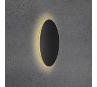 Escale Blad Aplique de pared LED negro mate Ø 34 cm