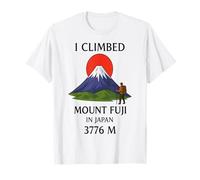 Escalé el Monte Fuji en Japón 3776m Retro Senderismo Aventura Camiseta