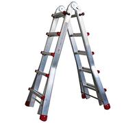 Escalera 12 + 12 Peldaños Profesional. Escalera Plegable 12 + 12 Peldaños Telescópica. Escaleras Plegables Aluminio Multfuncional 2x12 en Dos Tramos. Escaleras de Aluminio con Apertura en Tijera