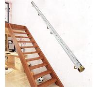 Escalera acrílica dorada - Pasamanos antideslizantes para montaje en pared para escalones de interior/exterior, seguro para ancianos, niños y discapacitados, diseño de cristal transparente de 1,9 m