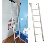 Escalera ajustable blanca para litera, escalón de 55 pulgadas para escuela, hogar o caravana, diseño resistente para un acceso seguro a las literas