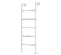 Escalera ajustable de hierro forjado para ventana de sótano, 3.3 a 9.8 pies, escalera de metal para subir loft, escalera de ático montada en la pared para casas rodantes y literas al aire libre