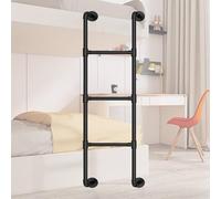 Escalera ajustable de metal negro para litera, montaje en pared, antideslizante, para loft y literas, longitud de 100 cm a 165 cm, perfecta para un acceso seguro y fácil