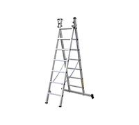 ESCALERA ALUMINIO DOBLE 7 PELDAÑOS 2,00+2,00 MTS (escaleras aluminio 2 tramos en 131)