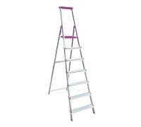 Escalera Aluminio Rolser BriColor 7 Peldaños - Malva. Certificada según Norma Europea EN-131 para Uso doméstico y Profesional.