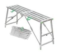 Escalera andamio Plegable portátil con Taburete, Altura Ajustable, de Metal, Equipo de andamiaje para mejoras del hogar, Ideal para Reparar Paneles de Yeso y Limpiar Ventanas.