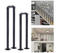 Escalera antideslizante de hierro forjado en forma de U, 2 unidades, 45 cm, barandilla de seguridad industrial para escaleras al aire libre, pasillos, villas y hoteles