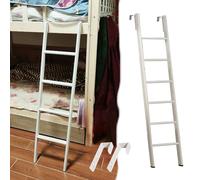 Escalera Cama Litera 116/125/130/140/150/160/165/170/180/185cm Escalera Litera Doble- Escalera Metálica Ajustable Blanca para Litera Caravana, Escalón Corto Residencia Universitaria(175cm/69")
