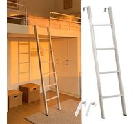 Escalera Cama Litera 116/130/140/150/160/170/180/185cm Escalera para Litera de Caravana con Gancho, Escalera Metálica Ajustable Antideslizante Litera, Escalera Compacta Cama Auxiliar(120cm/47")