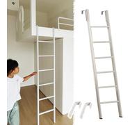 Escalera Cama Litera Escalera Ajustable con Gancho para Litera Individual, Escalera Blanca para Litera de Autocaravana, 120, 135, 140, 150, 160, 165, 170 Y 180 Cm, Escalera Metálica Corta para Niños Y