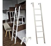 Escalera Cama Litera Escalera Corta Ajustable Litera Dos Camas Individuales, Escalera Metálica Antideslizante Litera Caravana Ganchos Peldaño Ancho, Escalón Ascenso Dormitorio, Loft(185cm/73")