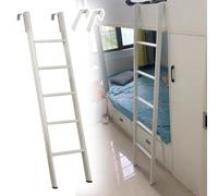 Escalera Cama Litera Escalera de Litera de Metal con Ganchos, Escalera Blanca para Literas de Rv para Dormitorio, Escuela en Casa, Escalera Ajustable para Dos Camas/ Escalera de Subida Corta, Escalera
