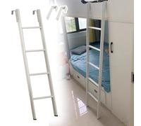 Escalera Cama Litera Escalera de Litera de Metal con Ganchos, Escalera Blanca para Literas de Rv para Dormitorio, Escuela en Casa, Escalera Ajustable para Dos Camas/ Escalera de Subida Corta, Escalera