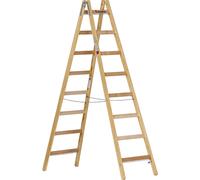 Escalera con peldaños de madera euroline, con gancho para cubos