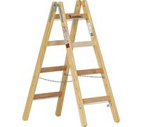 Escalera con peldaños de madera euroline, con gancho para cubos