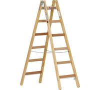 Escalera con peldaños de madera euroline, con gancho para cubos