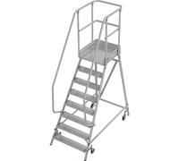 KRAUSE Escalera con tarima, de ascenso por un lado, rodapiés, 8 peldaños