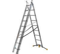 Escalera corredera aluminio 27 peldaños hailo altura máxima de trabajo 6.31 m