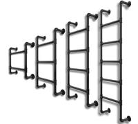 Escalera de 5 Peldaños Fijada a la Pared para Áticos, Pozos de Ventana y Decoración | Metálica de Montaje en Muro para Camas Litera, Techo Sótano | Fija de Cinco para Subir y Bajar con Facilidad