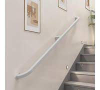 Escalera de 500 cm con soportes de montaje en pared, barras de soporte rústicas para áticos, pasillos, villas y lofts, y una elegante solución de seguridad