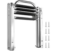Escalera de Acero Inoxidable para pontón, 4 peldaños, telescópica, para embarque, baño y botadura, con Cierre de Resorte a presión.