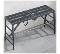 Escalera de acero resistente, plataforma de andamio portátil de altura ajustable para trabajos de construcción, banco de trabajo plegable antideslizante para pintura de paneles de yeso
