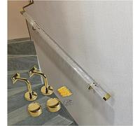 Escalera de acrílico transparente con soportes plateados, soporte de pared para soporte de movilidad, sistema de seguridad de 500 cm, diseño moderno para el hogar y la oficina, accesibilidad