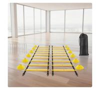 Escalera De Agilidad Ajustable Kit de entrenamiento de escalera de agilidad | Bolsa de transporte portátil con cono de disco plegable for atletas, campo, gimnasio