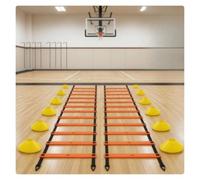 Escalera De Agilidad Ajustable Kit de entrenamiento de escalera de agilidad | Bolsa de transporte portátil con cono de disco plegable for atletas, campo, gimnasio