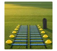 Escalera De Agilidad Ajustable Kit de entrenamiento de escalera de agilidad | Bolsa de transporte portátil con cono de disco plegable for atletas, campo, gimnasio