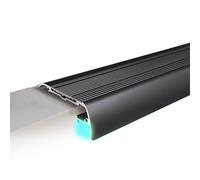 Escalera de aluminio con superficie antideslizante y ranura para luz para escalones de hormigón y cubierta