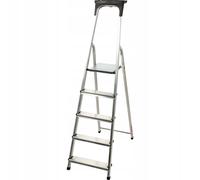 KADAX Escalera de Aluminio, Escalera de pie de hasta 125 kg, Escalera escalonada, Escalera Plegable para Personas Mayores, Escalera de Aluminio de Seguridad, Escalera de Aluminio (5 Niveles)